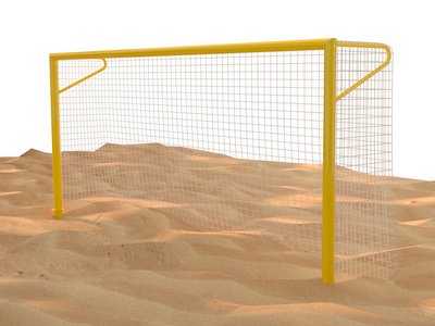 Ворота для пляжного футбола 5,5х2,2 м, алюминиевый профиль 100х120 мм, стационарные, с консолью для натяжения сетки