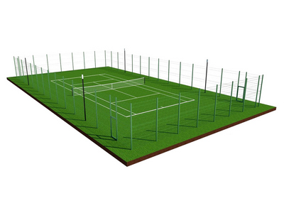 Теннисный корт TORUDA 5 (37х19, игровое поле 24х11) покрытие HARD